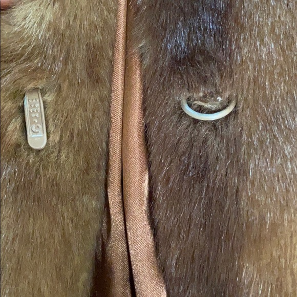 Aqua Brown Faux Fur Coat Mink Look Satin Lining Jacket Size Small - Picture 5 of 10